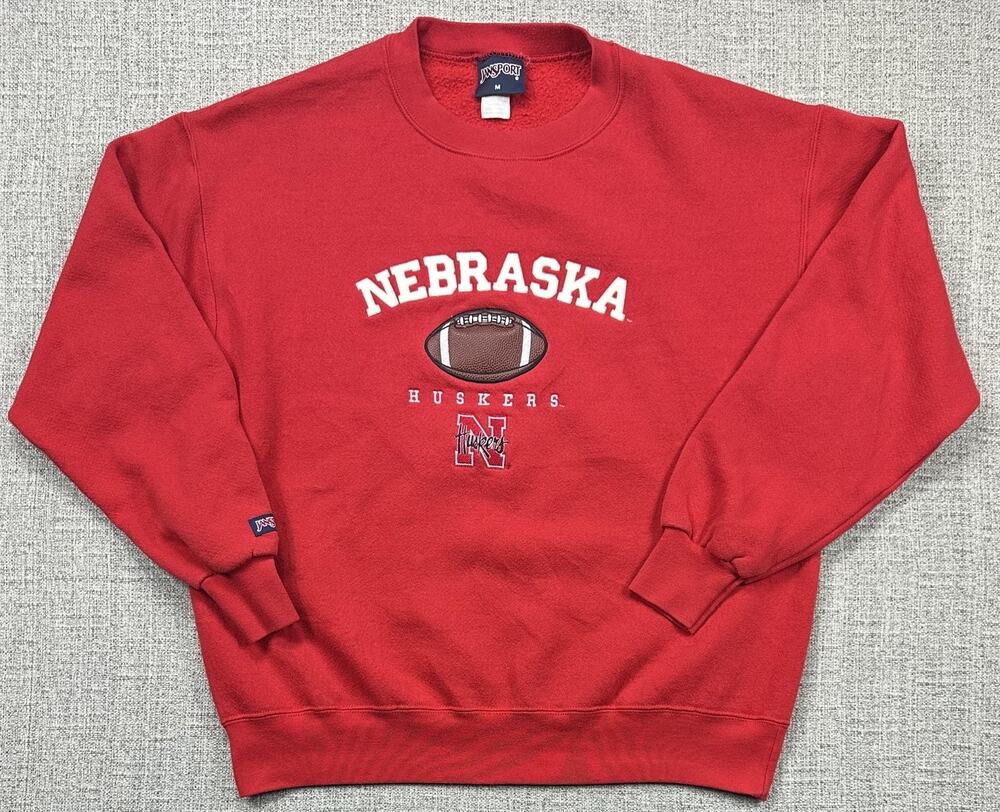 Vintage Nebraska Cornhuskers Sweatshirt Mens M Football JanSport Textured 90s